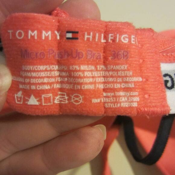 Tommy Hilfiger Pink Micro Push-Up Bra Racerback Logo Band 36B - Picture 4 of 7